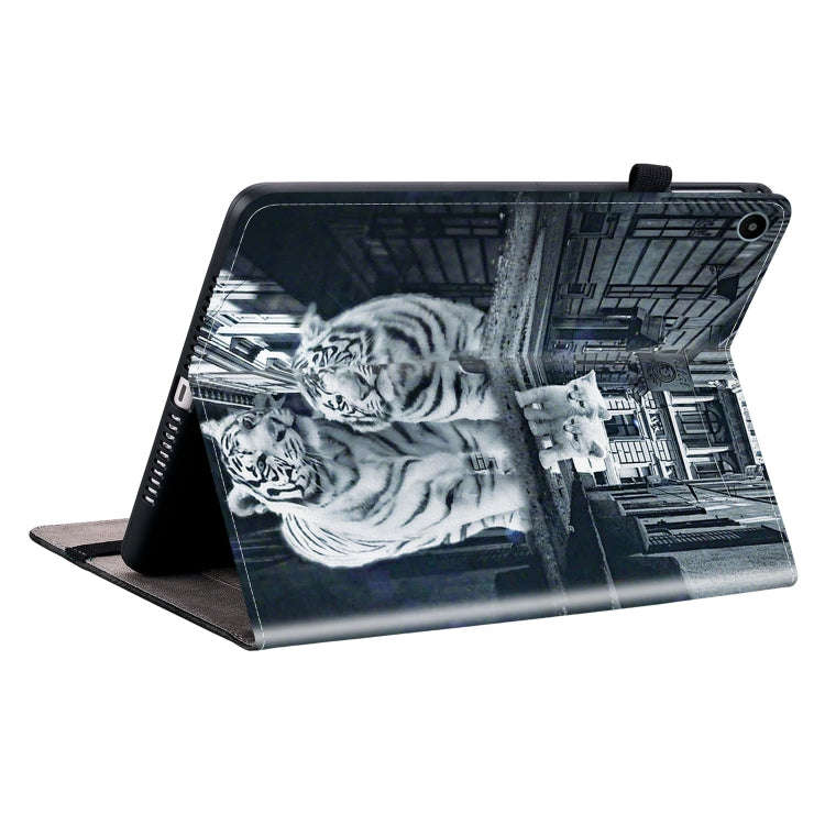 For Huawei MatePad SE 10.4 Crystal Texture Painted Leather Smart Tablet Case(Cat Reflection Tiger)