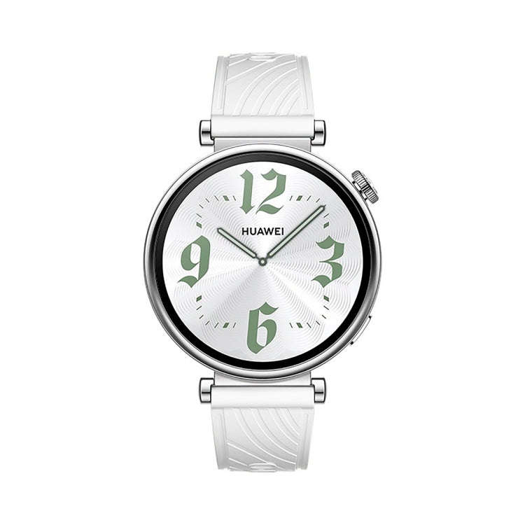 For Huawei Watch GT 4 18mm Texture Black Buckle Silicone Watch Band(White)