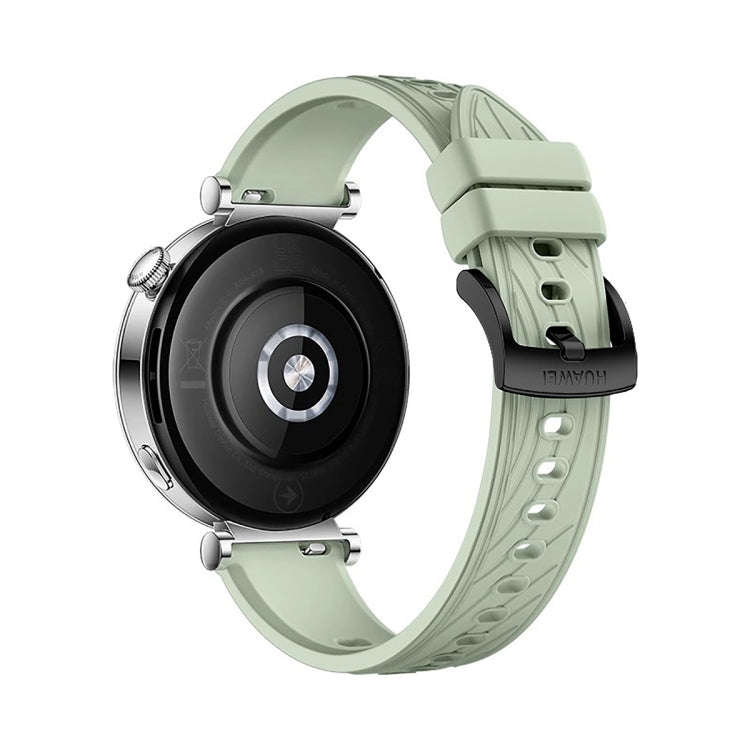 For Huawei Watch GT 4 18mm Texture Black Buckle Silicone Watch Band(Green)