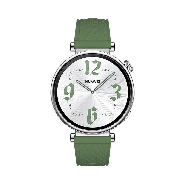 For Huawei Watch GT 4 18mm Texture Black Buckle Silicone Watch Band(Spruce Green)