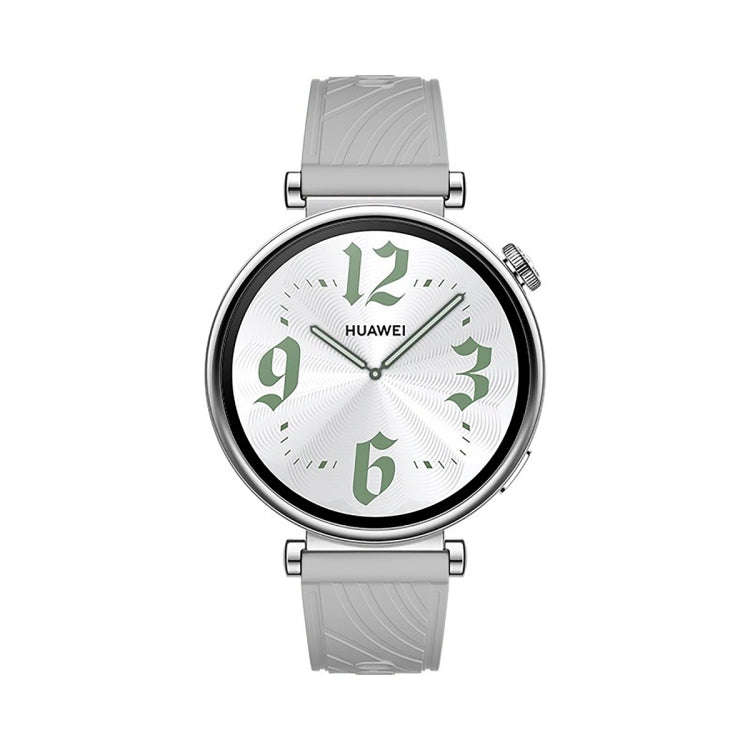 For Huawei Watch GT 4 18mm Texture Silver Buckle Silicone Watch Band(Light Grey)