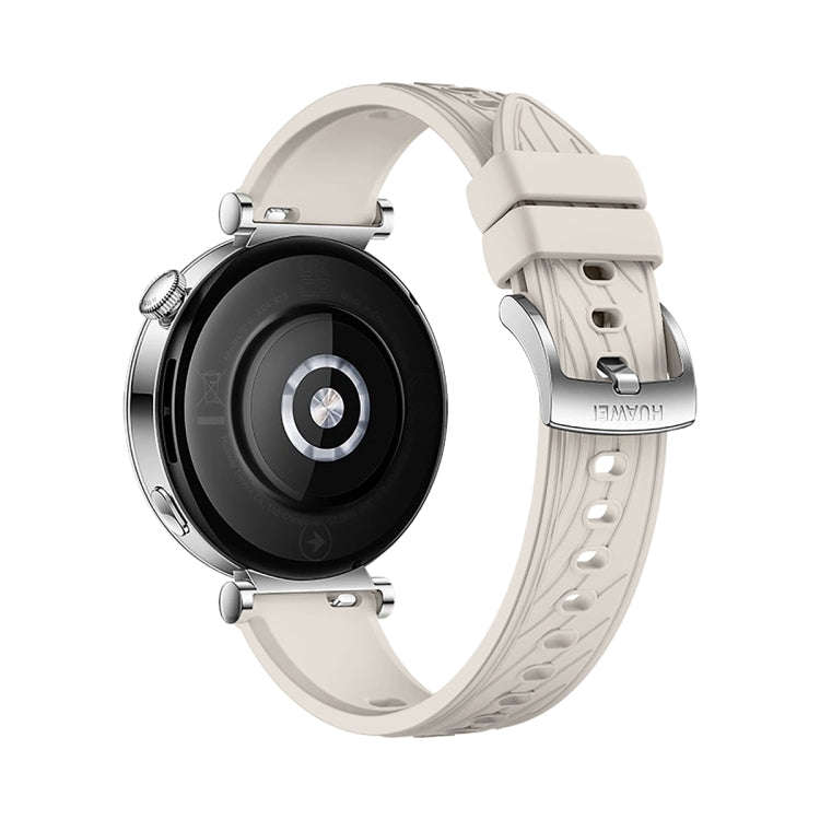 For Huawei Watch GT 4 18mm Texture Silver Buckle Silicone Watch Band(Starlight Color)