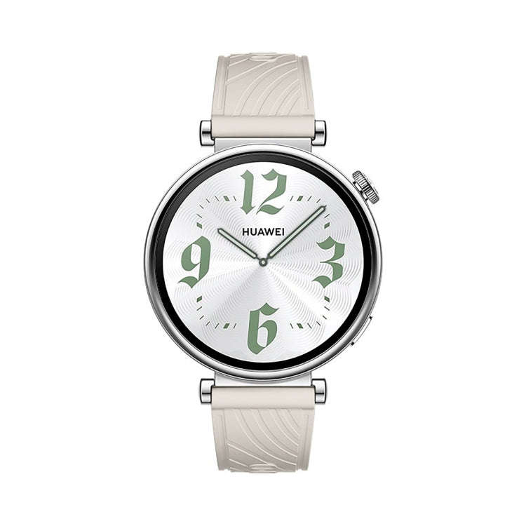 For Huawei Watch GT 4 18mm Texture Silver Buckle Silicone Watch Band(Starlight Color)
