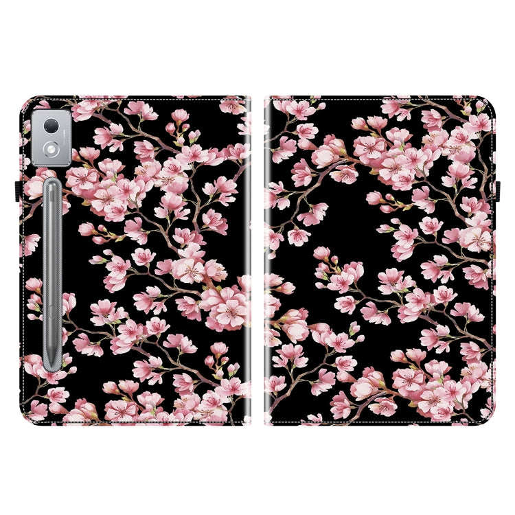 For Lenovo Tab P12 12.7 2025 Crystal Texture Painted Leather Tablet Case(Plum Bossom)