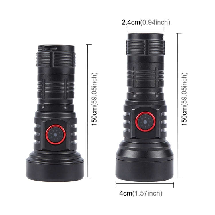 819 T20 1000LM USB Rechargeable LED Flashlight Not Battery(Black)