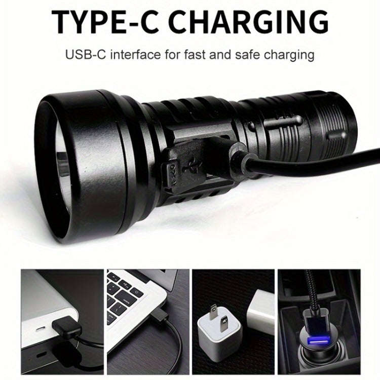 819 T20 1000LM USB Rechargeable LED Flashlight Not Battery(Black)