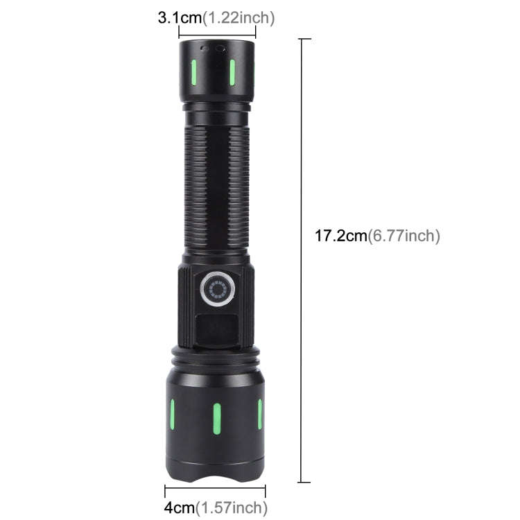 A800 20W Spotlight 2000LM USB Rechargeable LED Flashlight(Black)