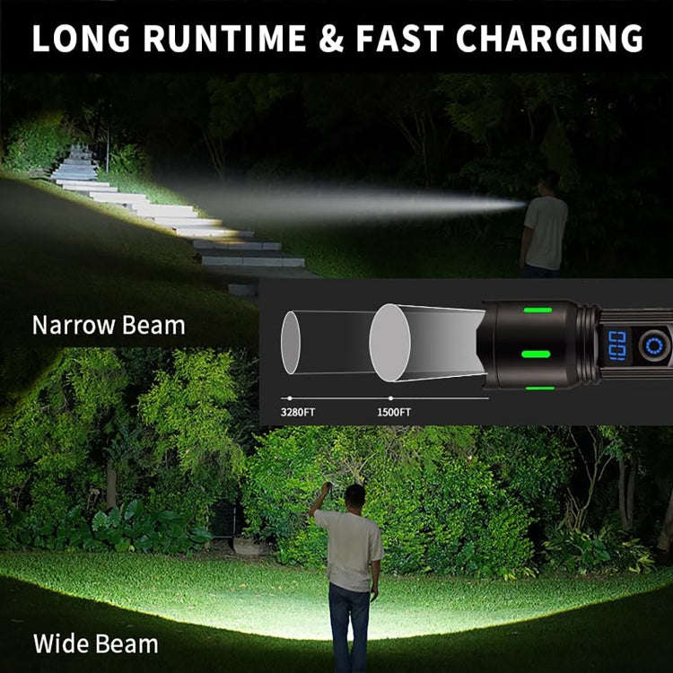 A800 20W Spotlight 2000LM USB Rechargeable LED Flashlight(Black)
