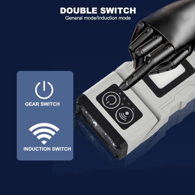 HW-213 Multi-function Rotating Sensing Cap Clip Work Light(Grey)