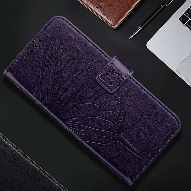 For Nothing CMF Phone 1 Embossed Butterfly Leather Phone Case(Dark Purple)