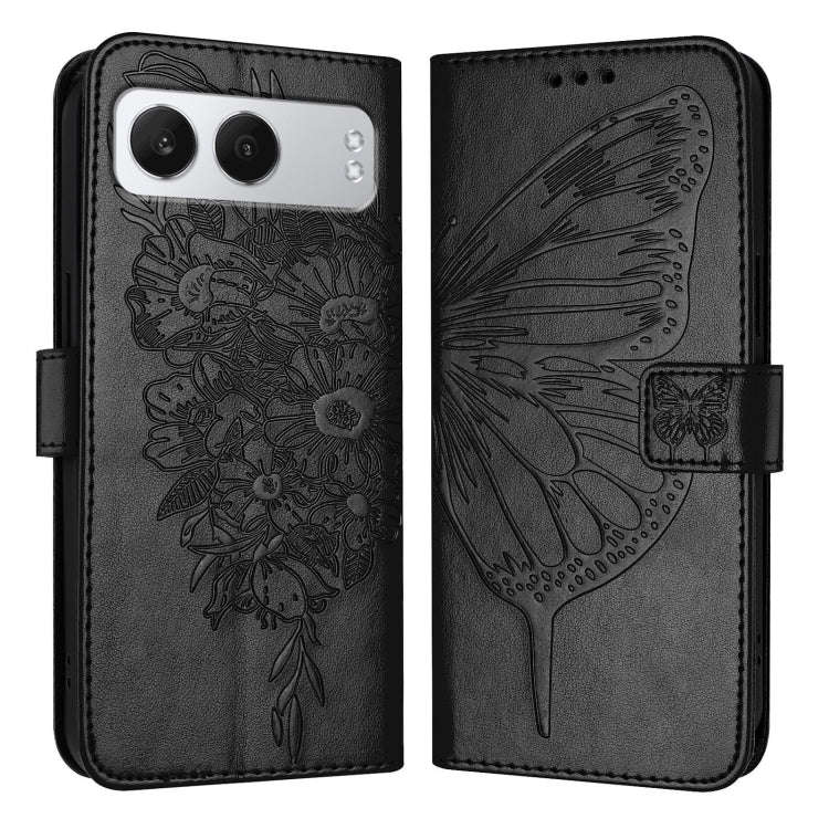 For OnePlus Nord 4 5G Embossed Butterfly Leather Phone Case(Black)