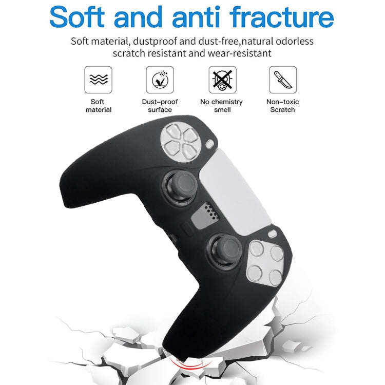 For Sony PS5 Silicone Gamepad Protective Case(Black)