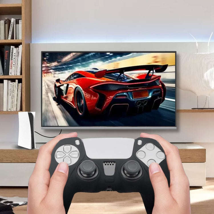 For Sony PS5 Silicone Gamepad Protective Case(Black)