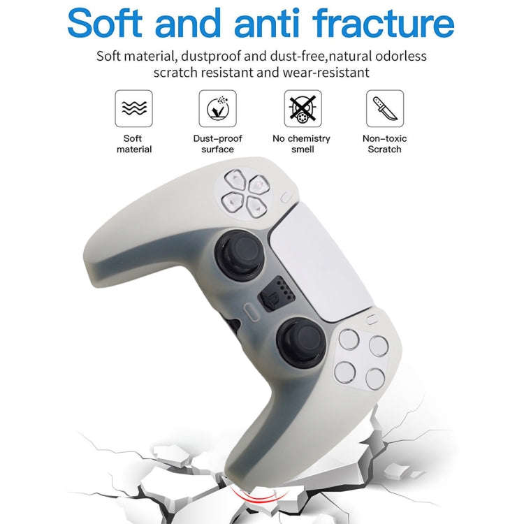 For Sony PS5 Silicone Gamepad Protective Case(Transparent)
