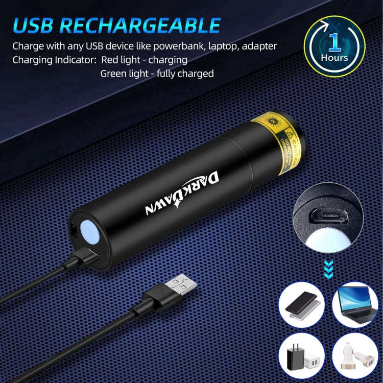 V4-365 Black Lens 365nm Ultraviolet Ray Detection Flashlight(Black)