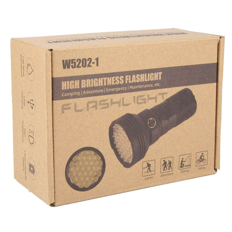 W5202-1 31 LEDs 5500LM High Brightness Rechargeable Flashlight(Black)