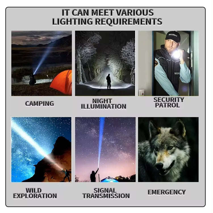 S2302 30W 1600LM High Power Telescopic Zoom Flashlight(Black)