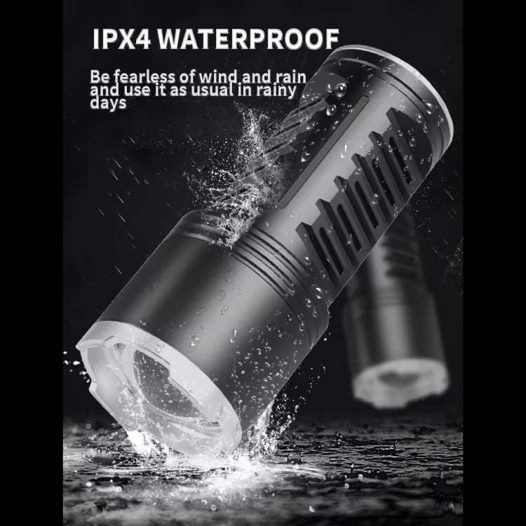 S2302 30W 1600LM High Power Telescopic Zoom Flashlight(Black)