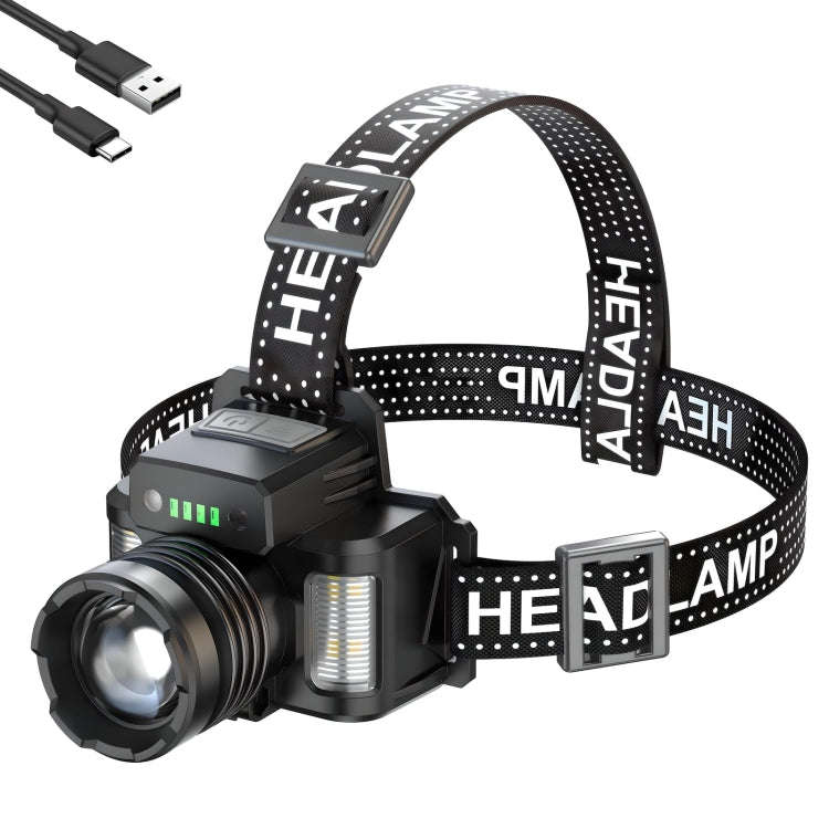 HL-03 Intelligent Induction Zoom Headlight Work Light(Black)