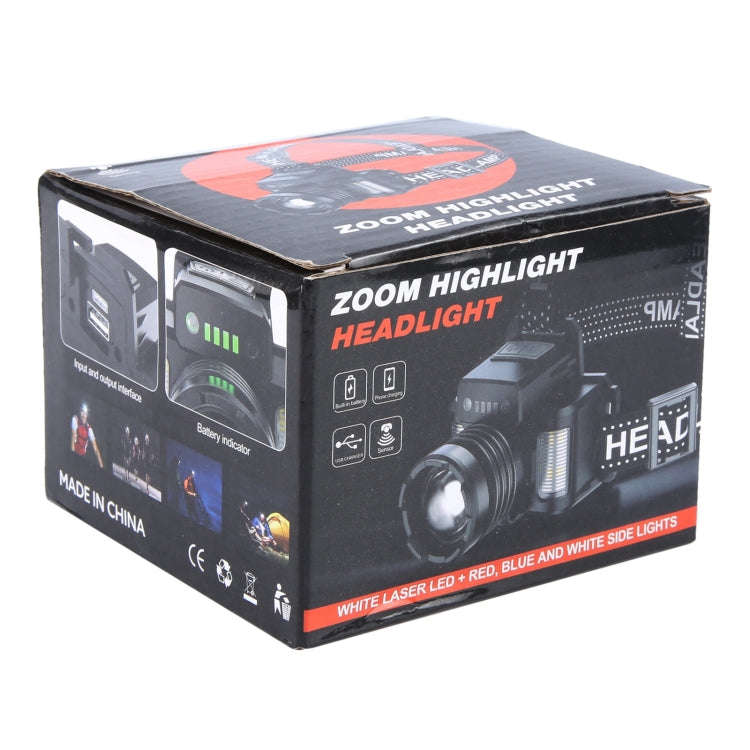 HL-03 Intelligent Induction Zoom Headlight Work Light(Black)