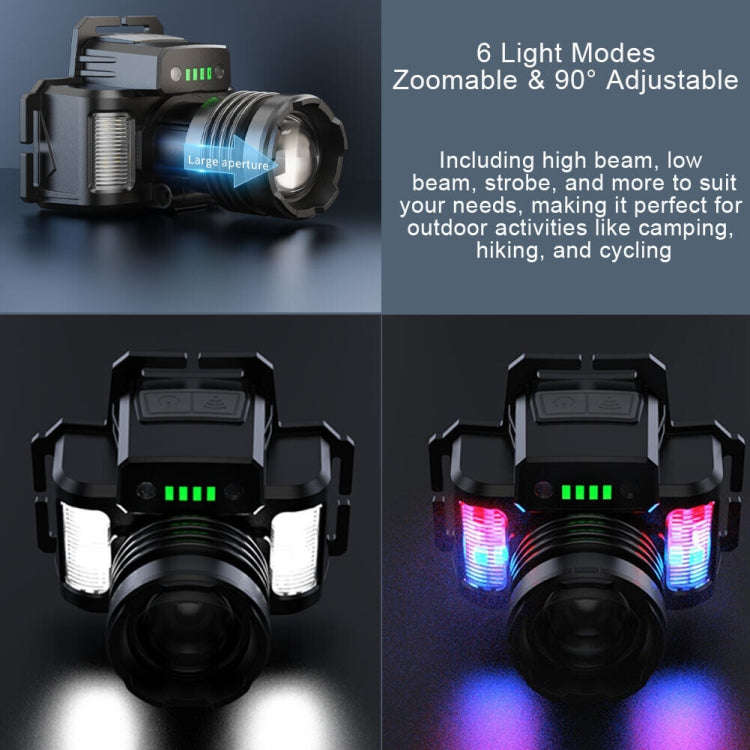 HL-03 Intelligent Induction Zoom Headlight Work Light(Black)