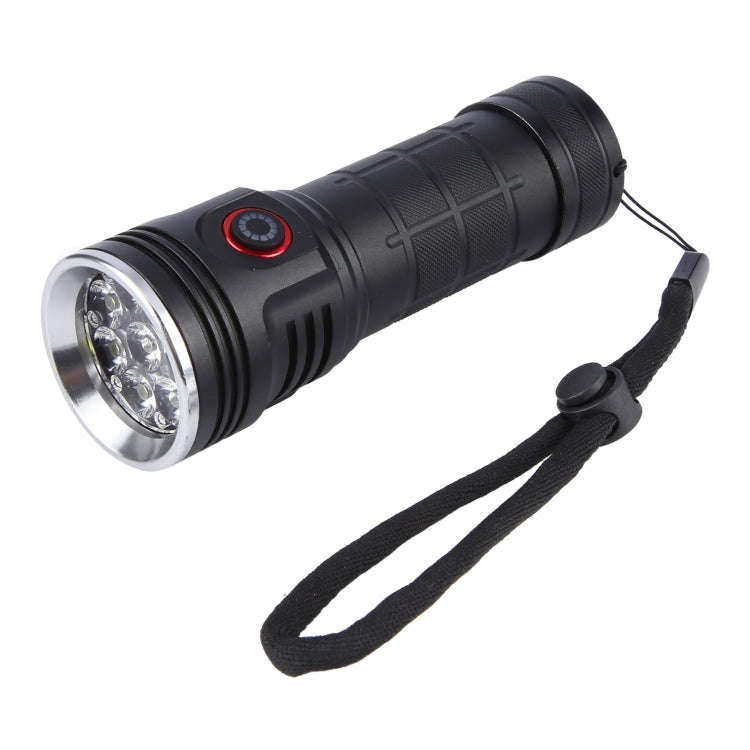 W5204 8 LEDs 3100LM High Brightness Rechargeable Flashlight(Black)