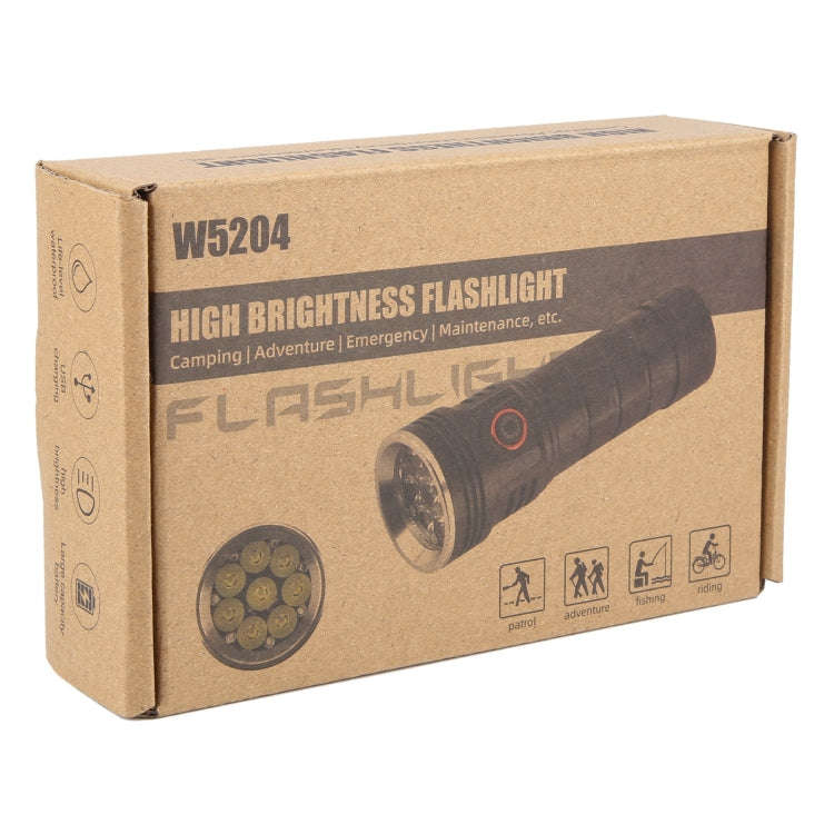 W5204 8 LEDs 3100LM High Brightness Rechargeable Flashlight(Black)