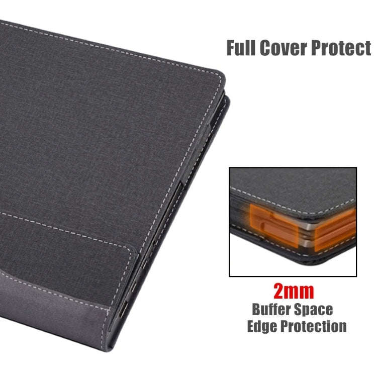For HP Spectre X360 14 inch 14-eu / 14t-eu Leather Laptop Shockproof Protective Case(Dark Blue)