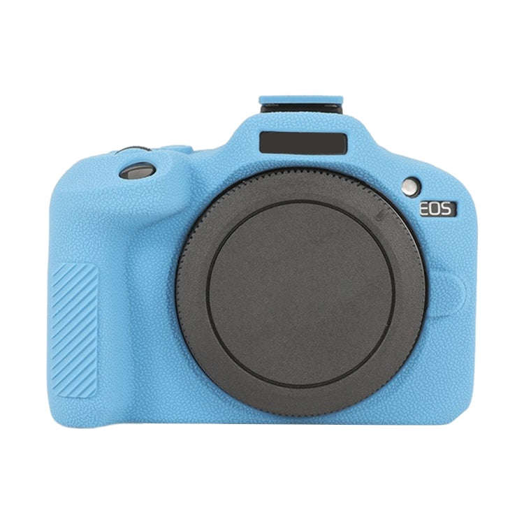 For Canon EOS R100 Litchi Texture Soft Silicone Protective Case(Blue)