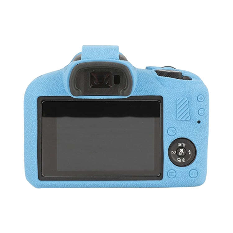 For Canon EOS R100 Litchi Texture Soft Silicone Protective Case(Blue)