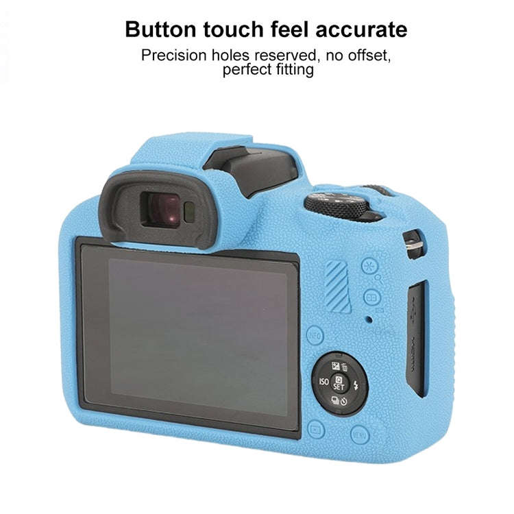 For Canon EOS R100 Litchi Texture Soft Silicone Protective Case(Blue)