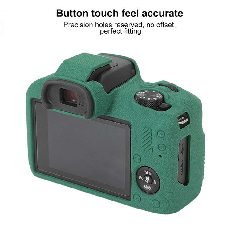 For Canon EOS R100 Litchi Texture Soft Silicone Protective Case(Green)