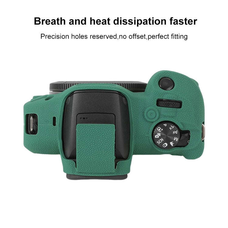 For Canon EOS R100 Litchi Texture Soft Silicone Protective Case(Green)
