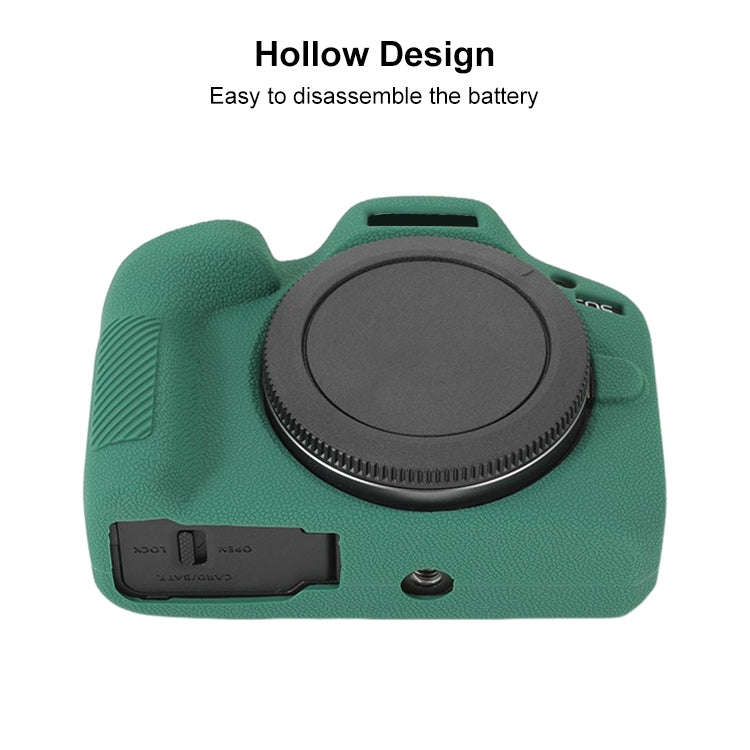 For Canon EOS R100 Litchi Texture Soft Silicone Protective Case(Green)