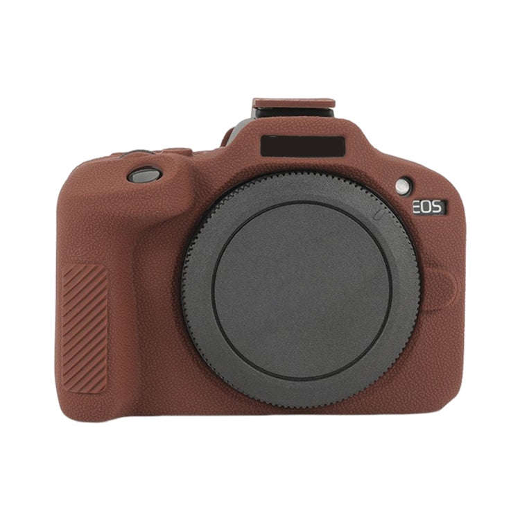 For Canon EOS R100 Litchi Texture Soft Silicone Protective Case(Coffee)