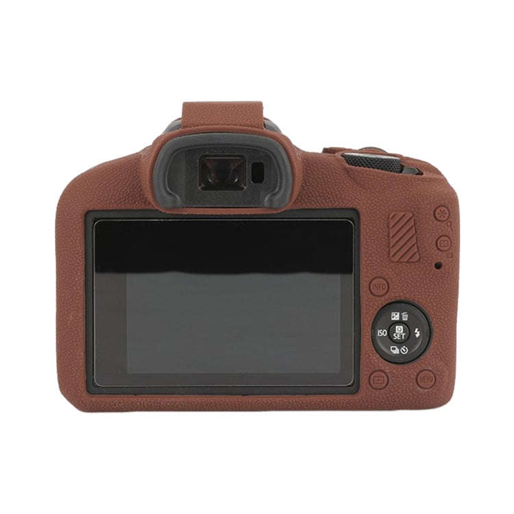 For Canon EOS R100 Litchi Texture Soft Silicone Protective Case(Coffee)