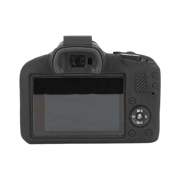 For Canon EOS R100 Litchi Texture Soft Silicone Protective Case(Black)