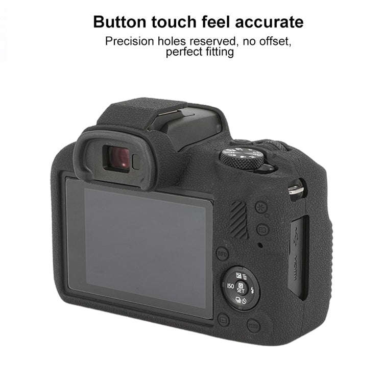 For Canon EOS R100 Litchi Texture Soft Silicone Protective Case(Black)