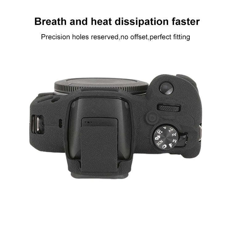 For Canon EOS R100 Litchi Texture Soft Silicone Protective Case(Black)