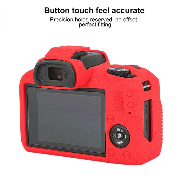 For Canon EOS R100 Litchi Texture Soft Silicone Protective Case(Red)
