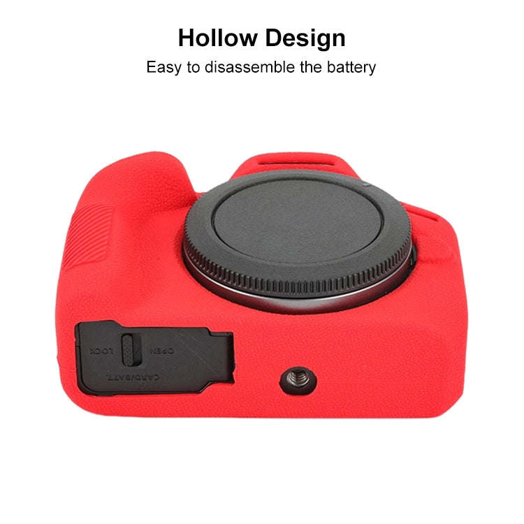 For Canon EOS R100 Litchi Texture Soft Silicone Protective Case(Red)