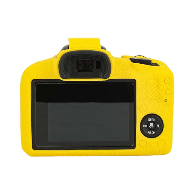 For Canon EOS R100 Litchi Texture Soft Silicone Protective Case(Yellow)