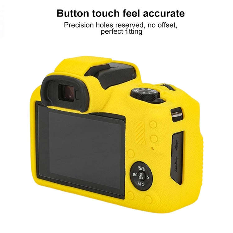 For Canon EOS R100 Litchi Texture Soft Silicone Protective Case(Yellow)
