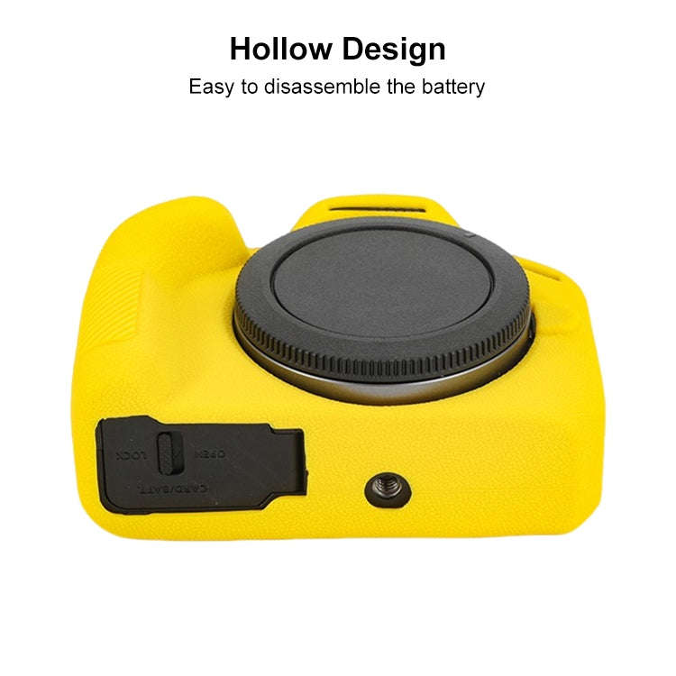 For Canon EOS R100 Litchi Texture Soft Silicone Protective Case(Yellow)