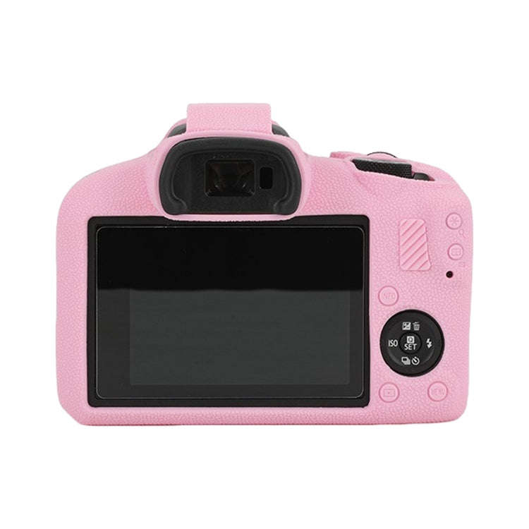 For Canon EOS R100 Litchi Texture Soft Silicone Protective Case(Pink)
