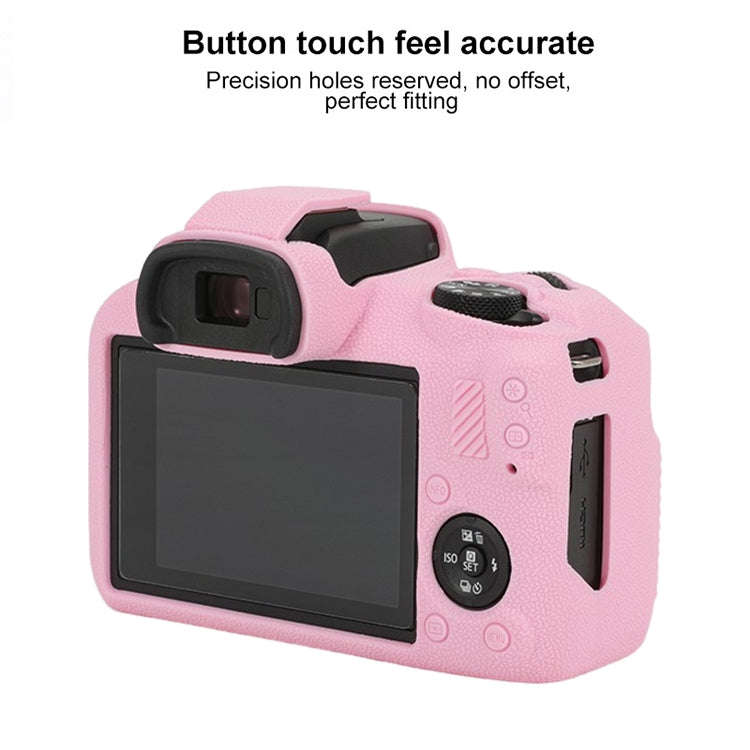 For Canon EOS R100 Litchi Texture Soft Silicone Protective Case(Pink)
