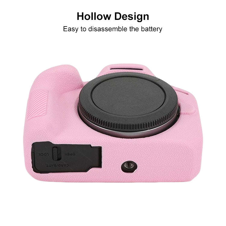 For Canon EOS R100 Litchi Texture Soft Silicone Protective Case(Pink)