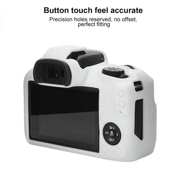 For Canon EOS R100 Litchi Texture Soft Silicone Protective Case(White)