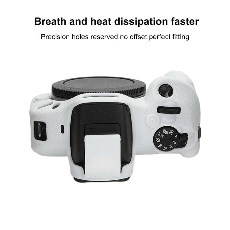 For Canon EOS R100 Litchi Texture Soft Silicone Protective Case(White)