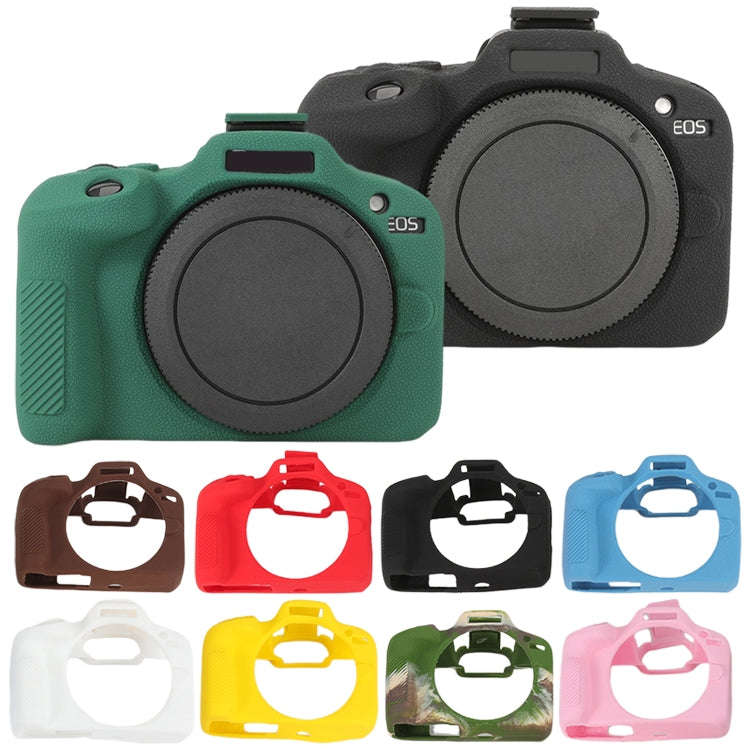 For Canon EOS R100 Litchi Texture Soft Silicone Protective Case(Blue)